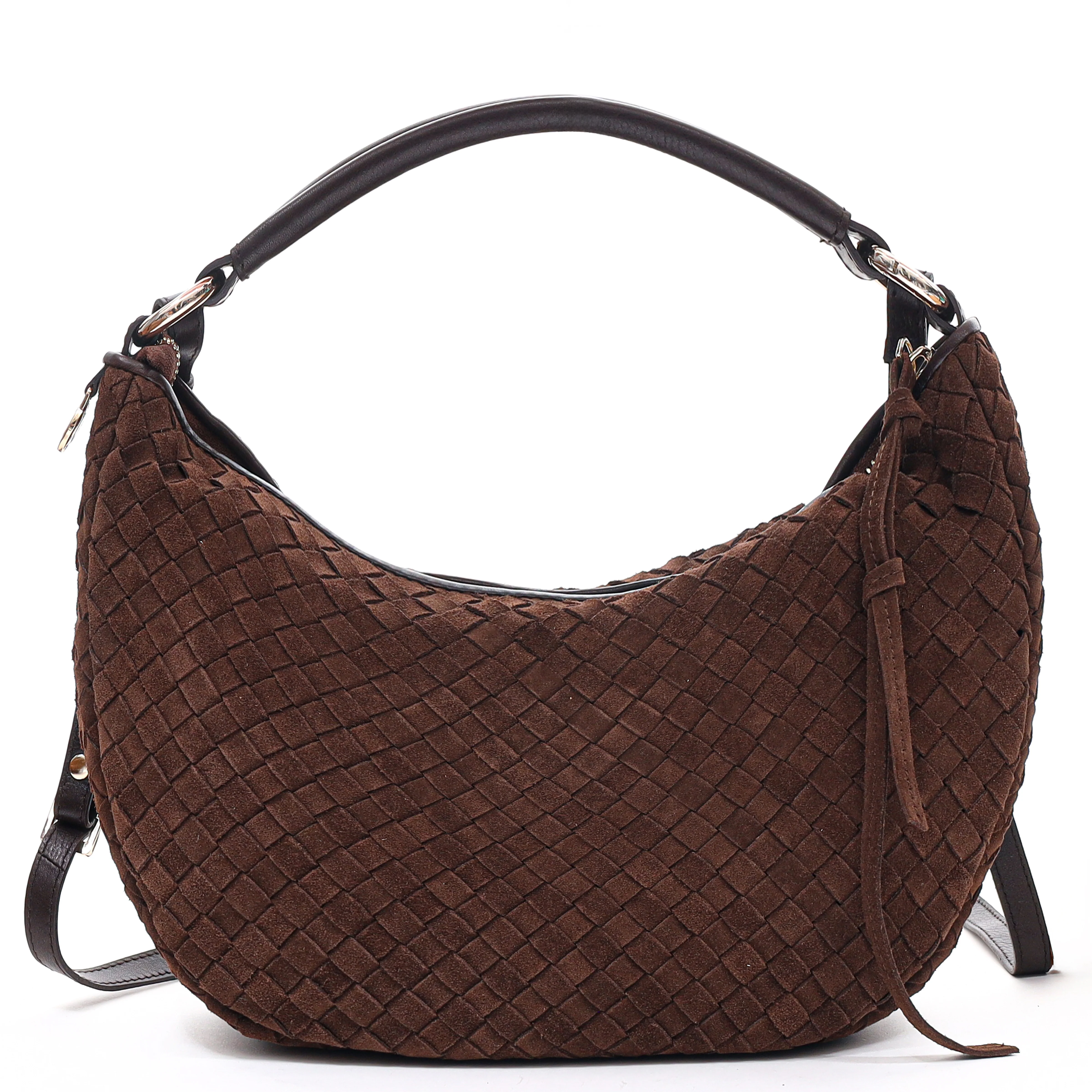 Rozzano Marlin Braided ruskind skuldertaske - Chocolate - Image 9