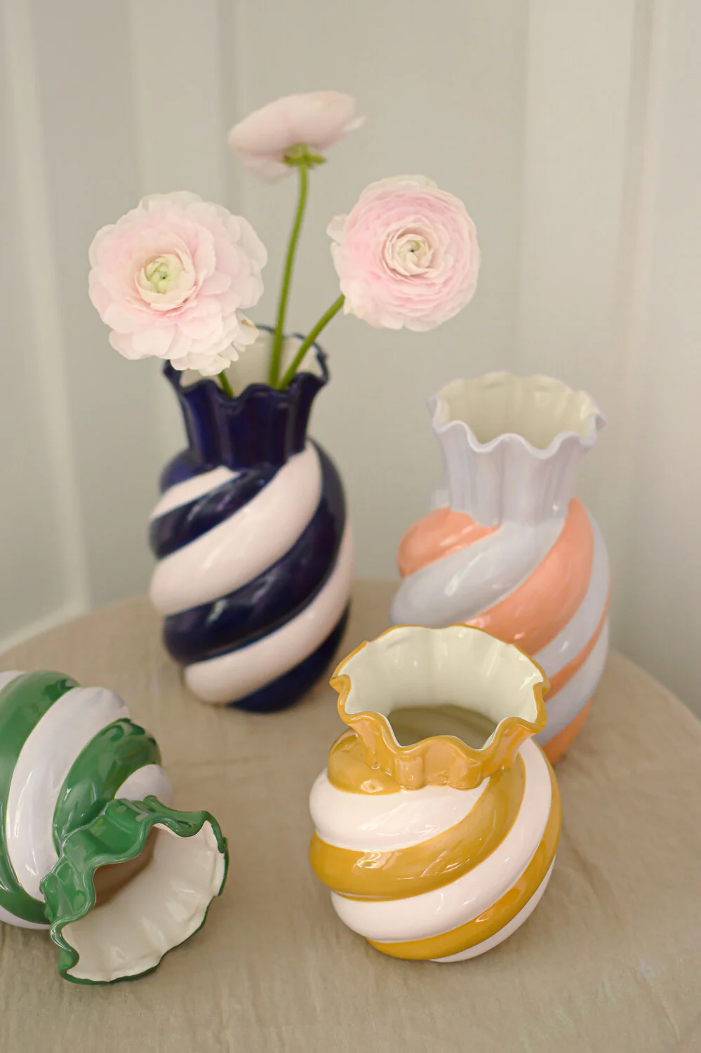 Candy vase, mørkegrøn/lavendel - H15,5cm - Image 3