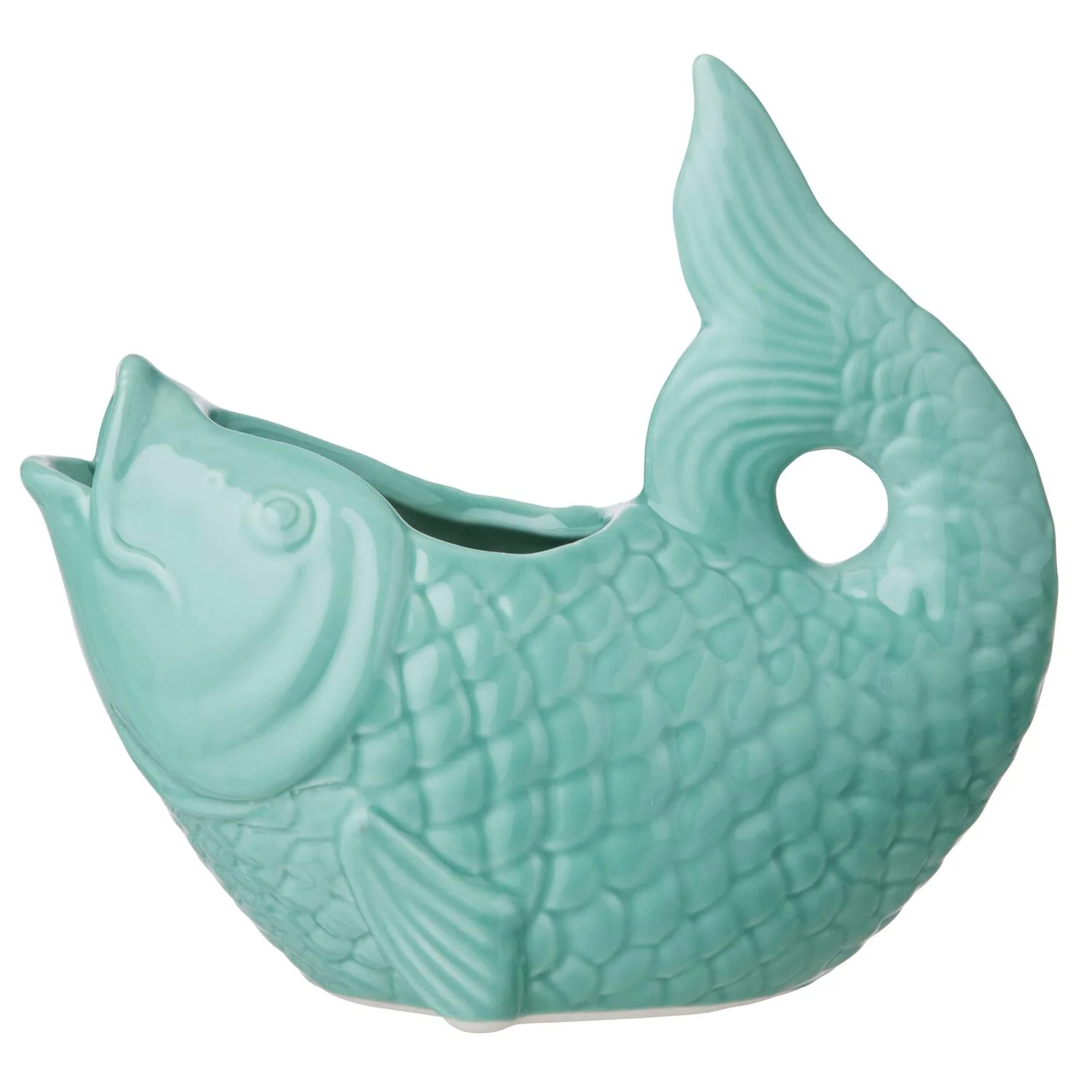 Fiske urtepotte, blå - H15 cm