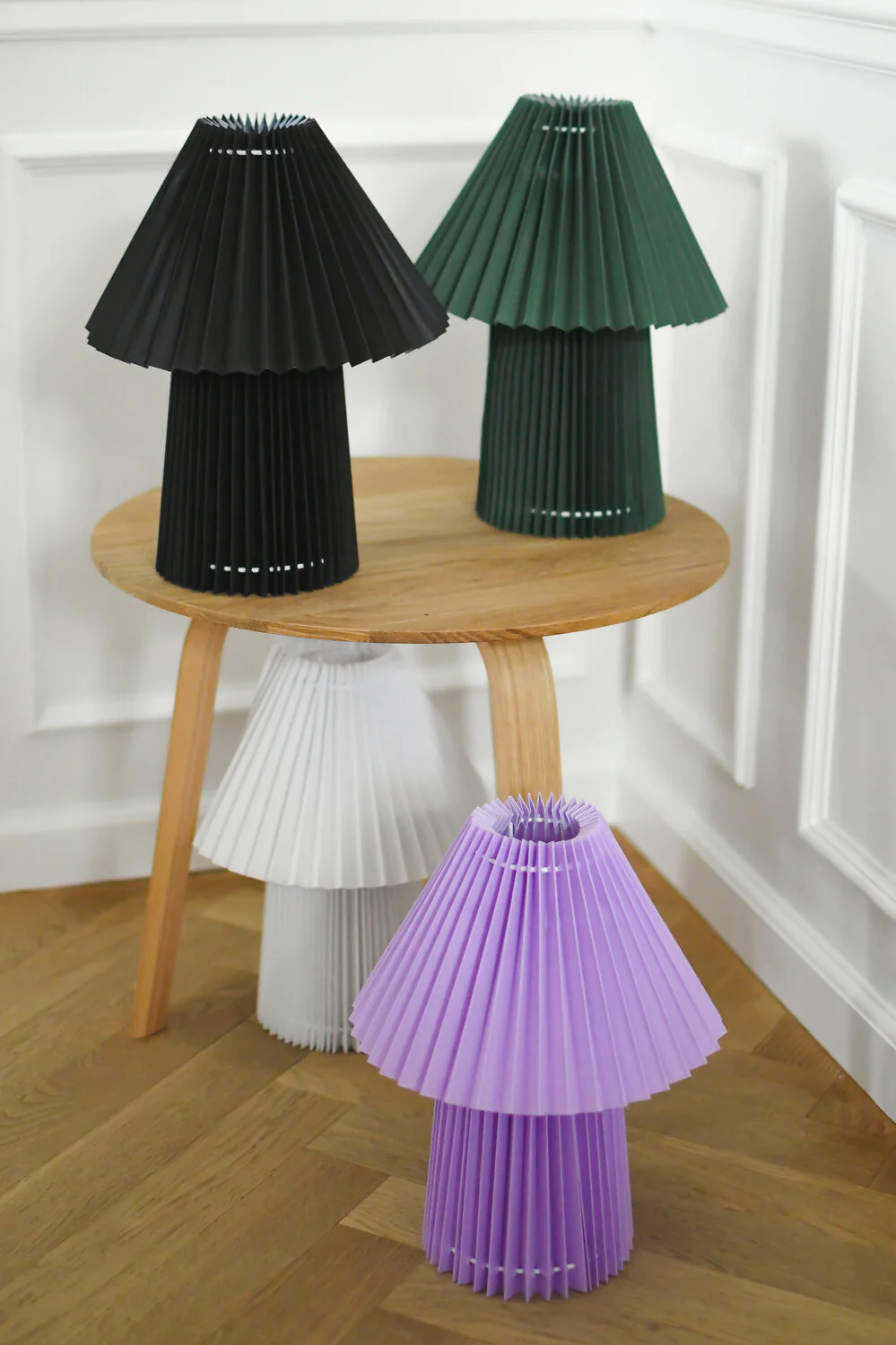 Fold plisseret bordlampe, grøn - H31cm - Image 3