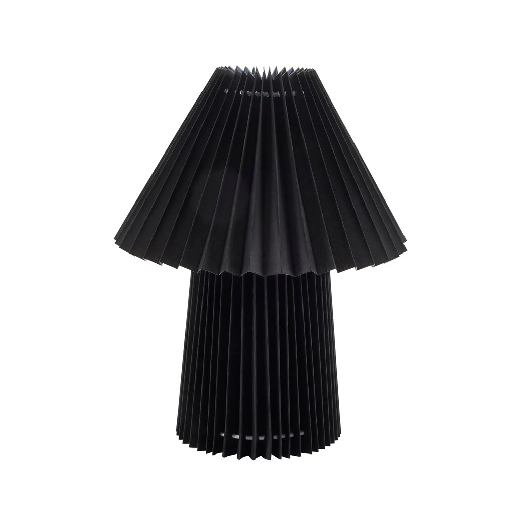 Fold plisseret bordlampe, sort - H31cm