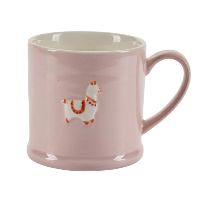 Krus med lama, rosa - 320ml
