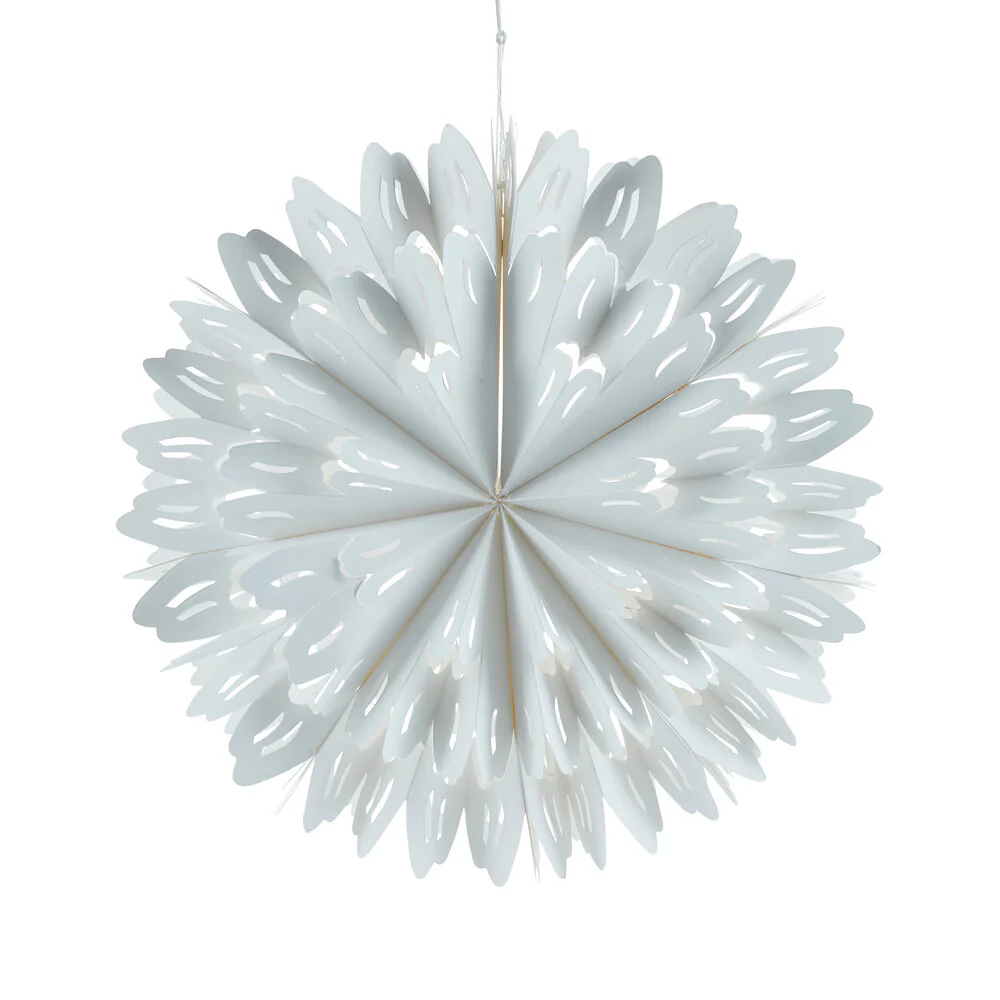 LED papirstjerne, hvid - Ø40 cm.