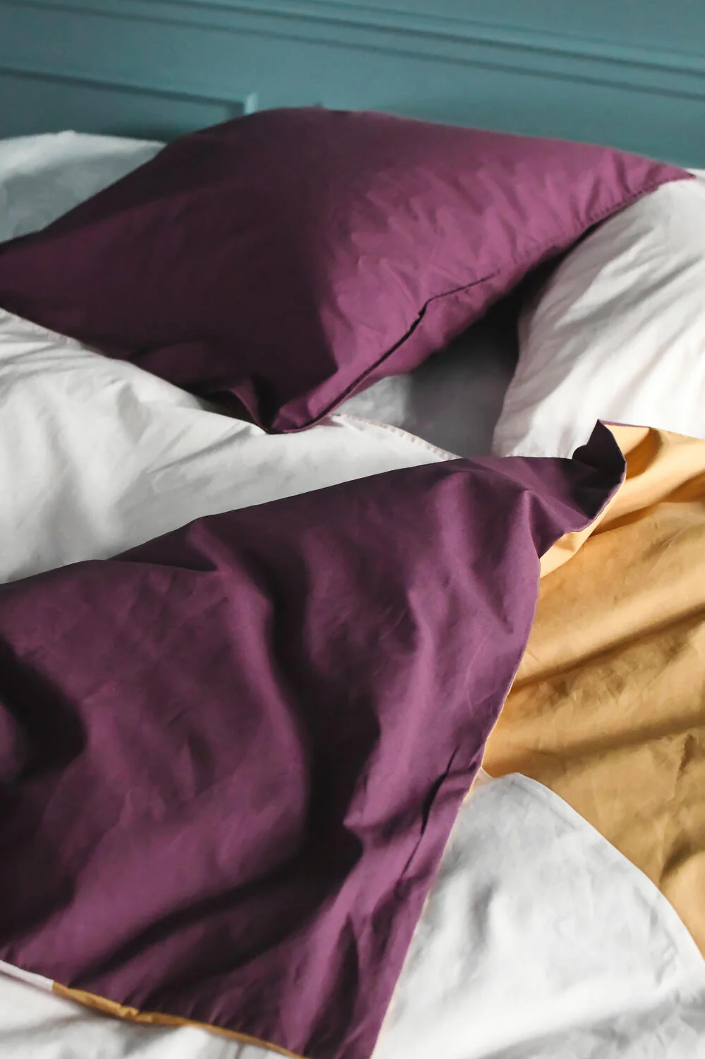 Percale Patchwork sengesæt - rosa/vin/gul - Image 2