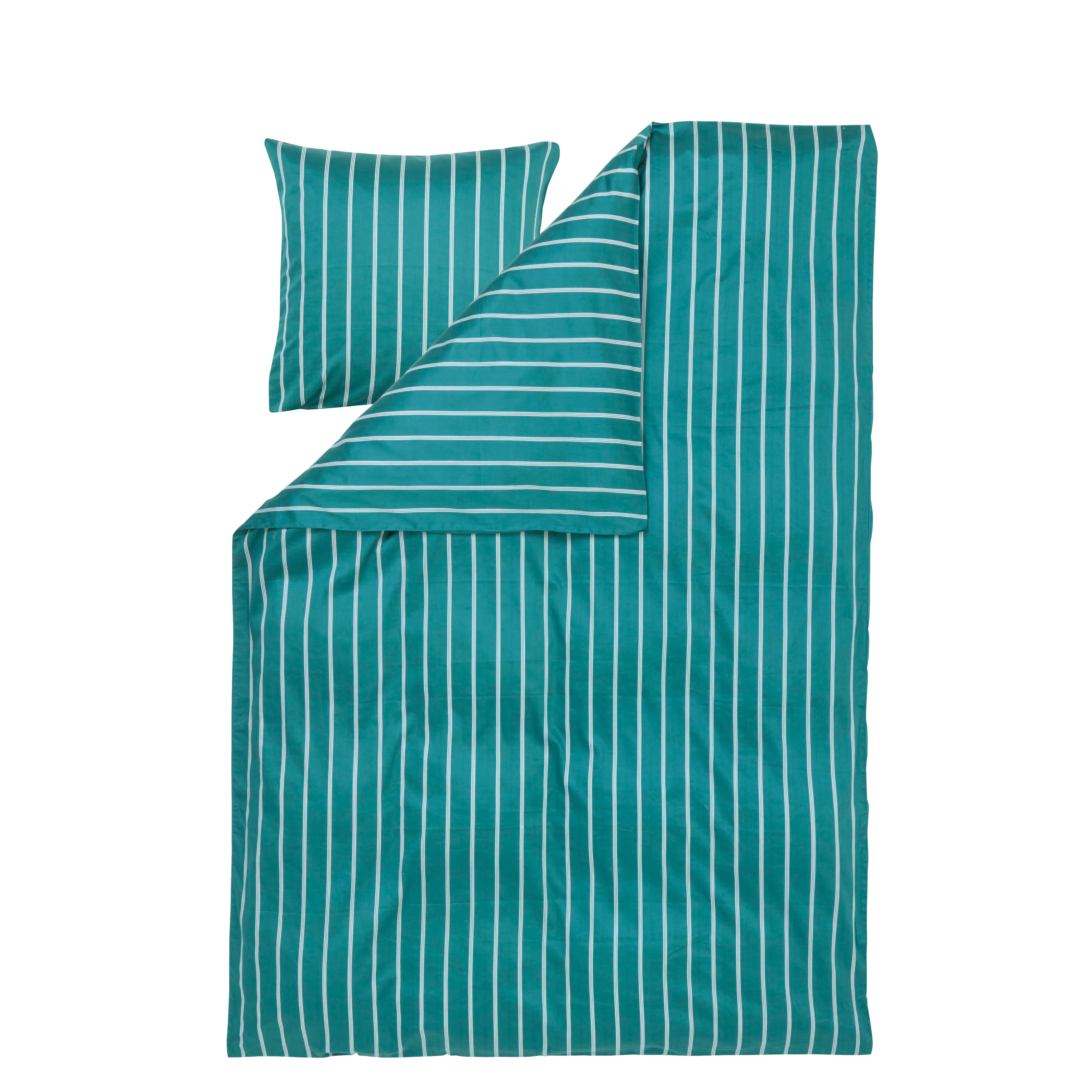 Pin Stripe Single sengesæt - grøn/hvid - Image 3