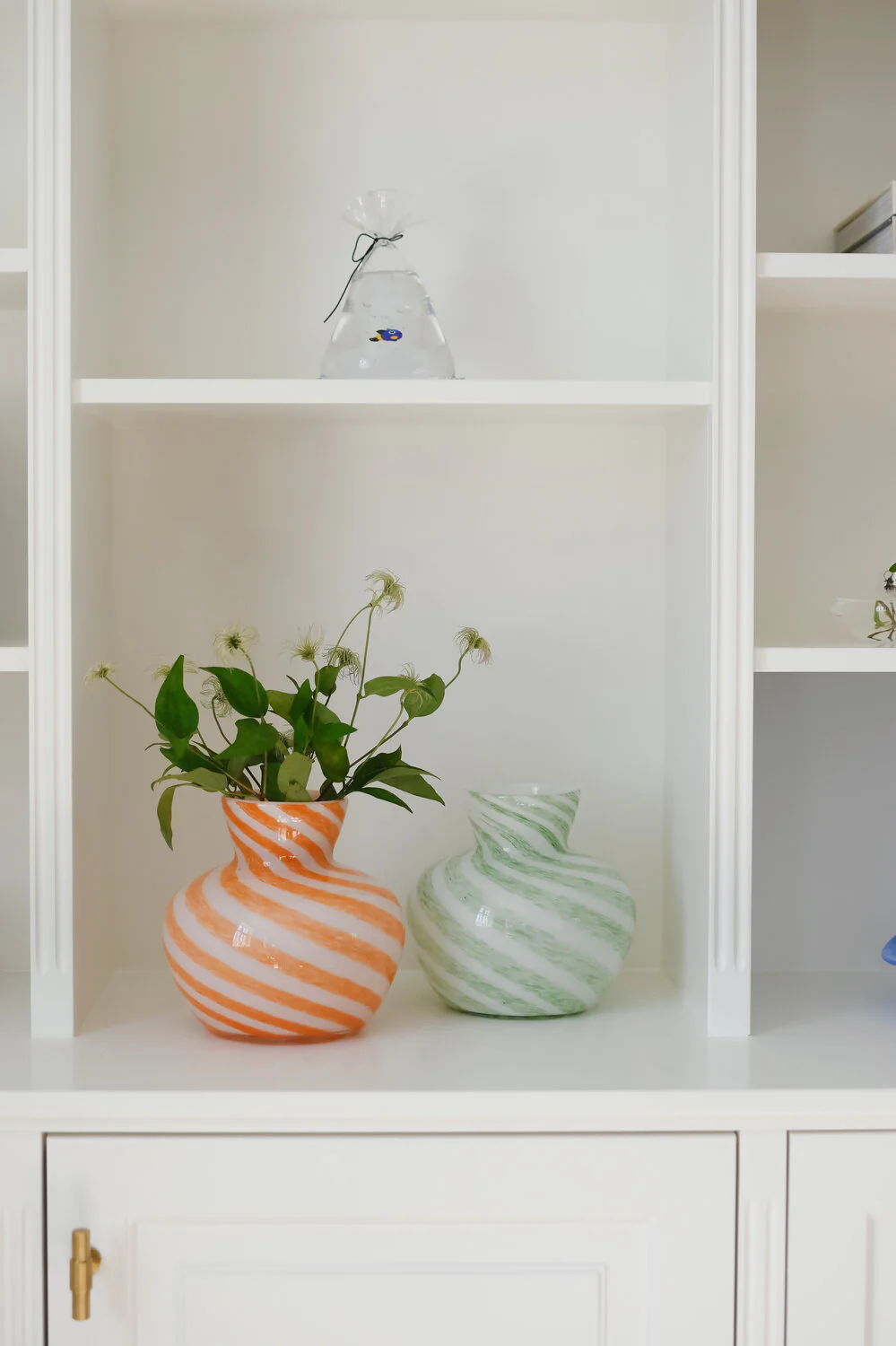 Rokoko stribet vase, orange - H18cm - Image 2
