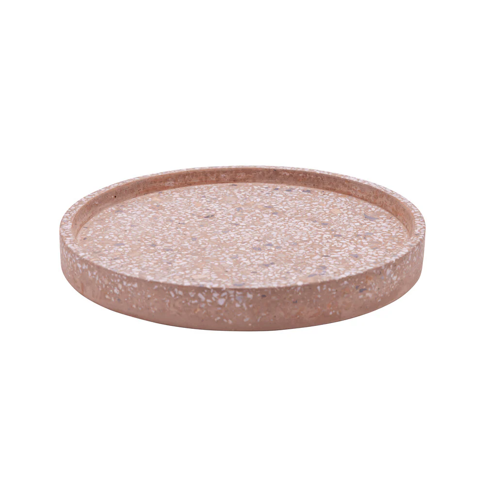 Rund terrazzo bakke - brun