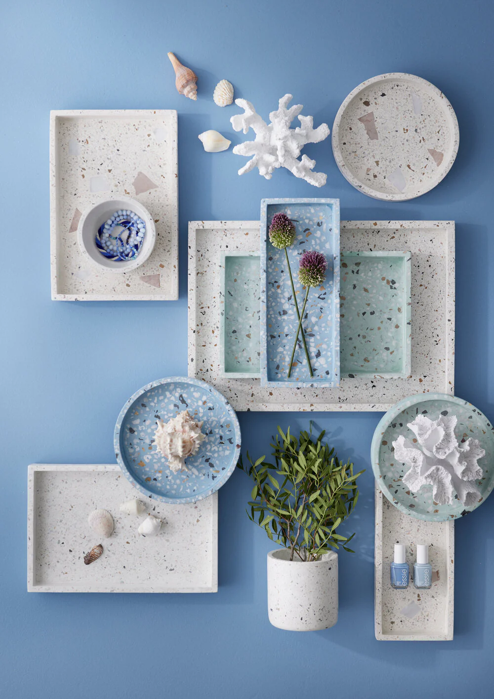 Terrazzo bakke, blå - Ø20 cm. - Image 2