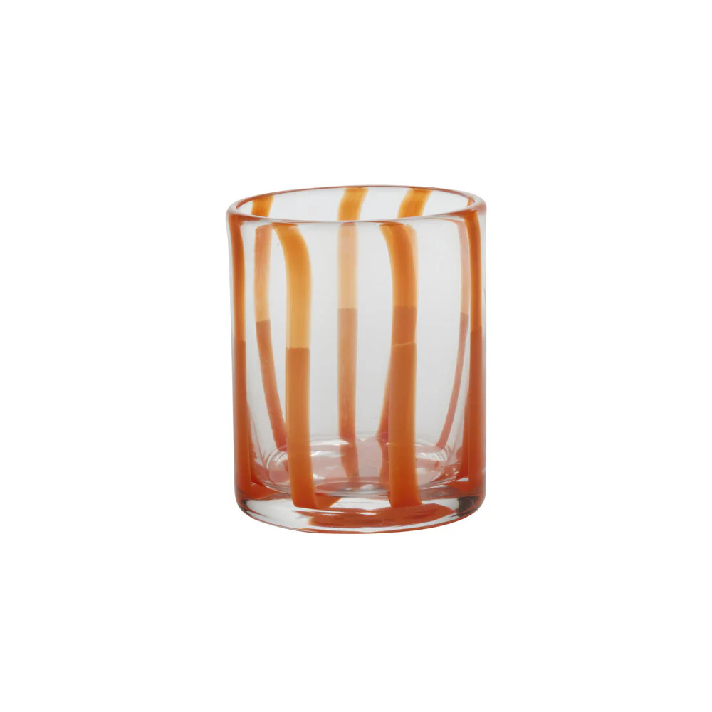 Tumbler glas med striber - orange