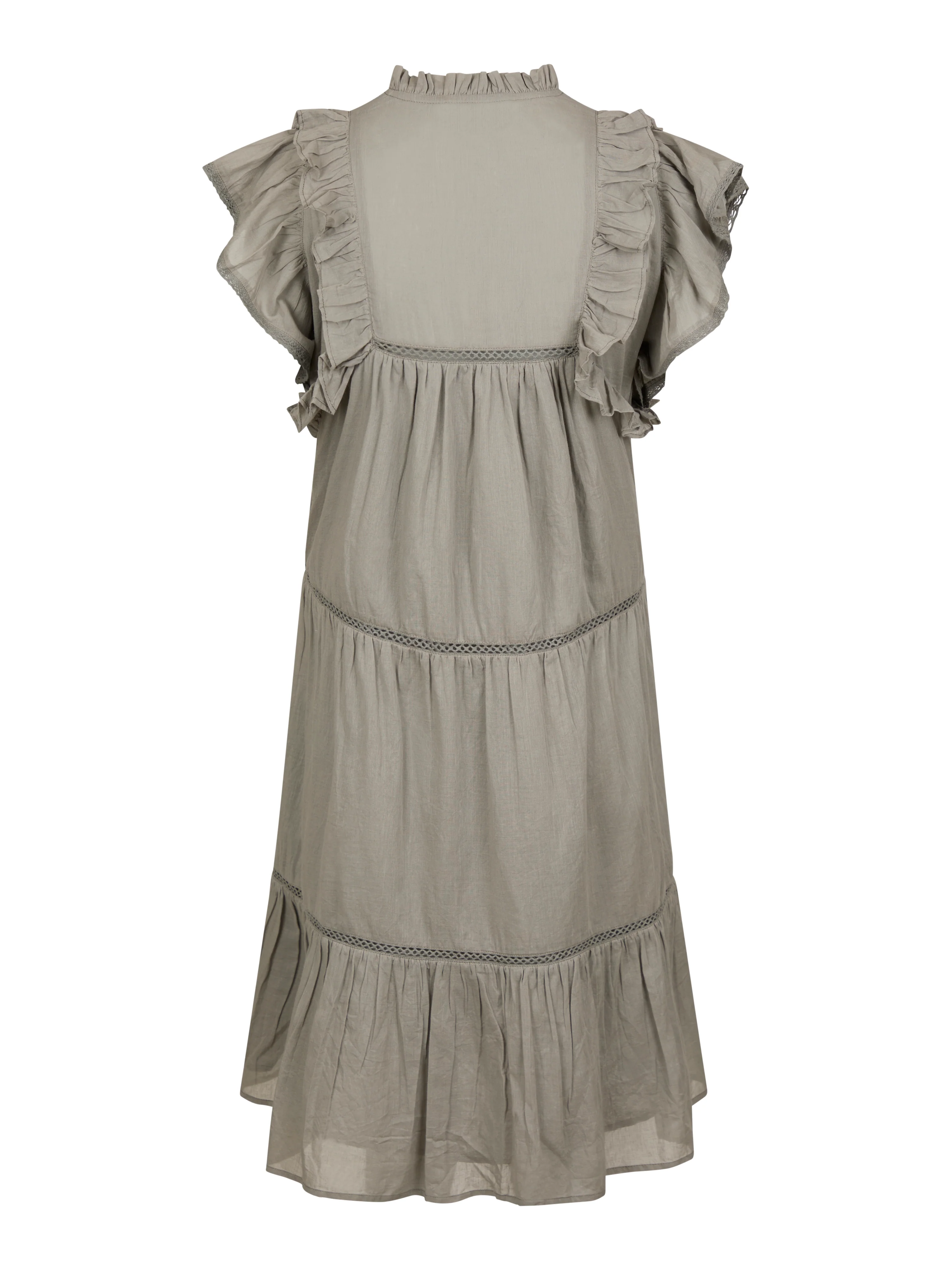 Melanie Voile kort kjole - Smoke Green - Image 2