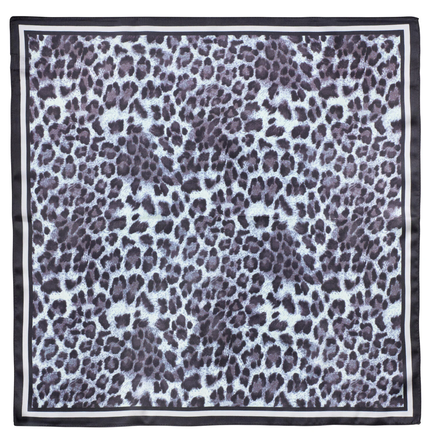 Silketørklæde, Black leopard - 50x50 cm.