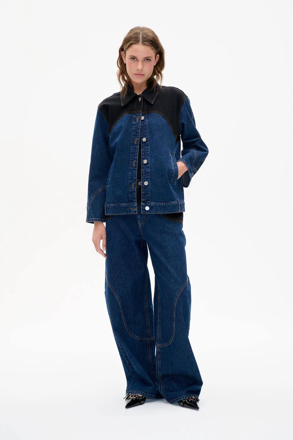 Bayson denimjakke - Blue Black Mix - Image 5