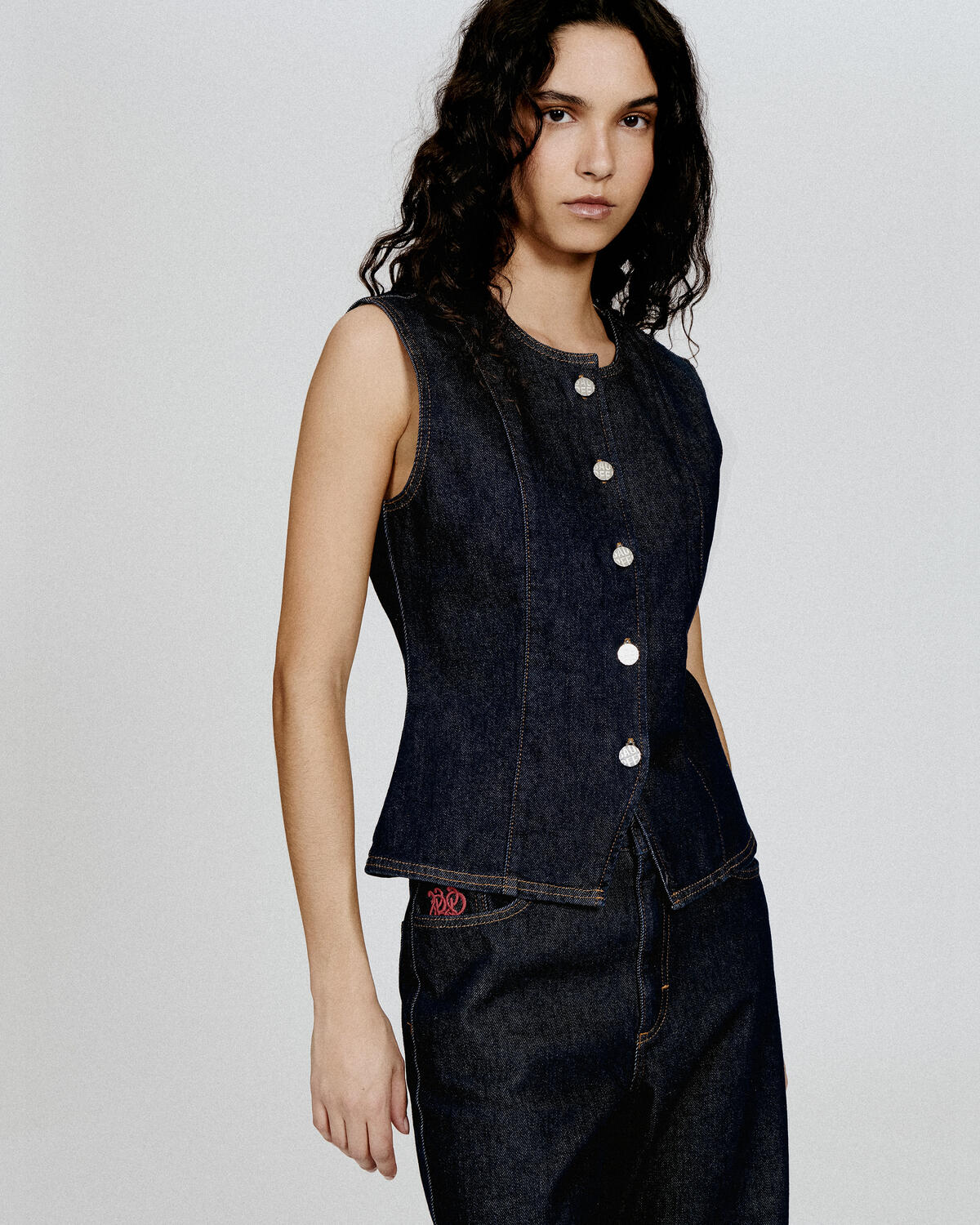 Mene denimvest - Dark Denim Wash - Image 3