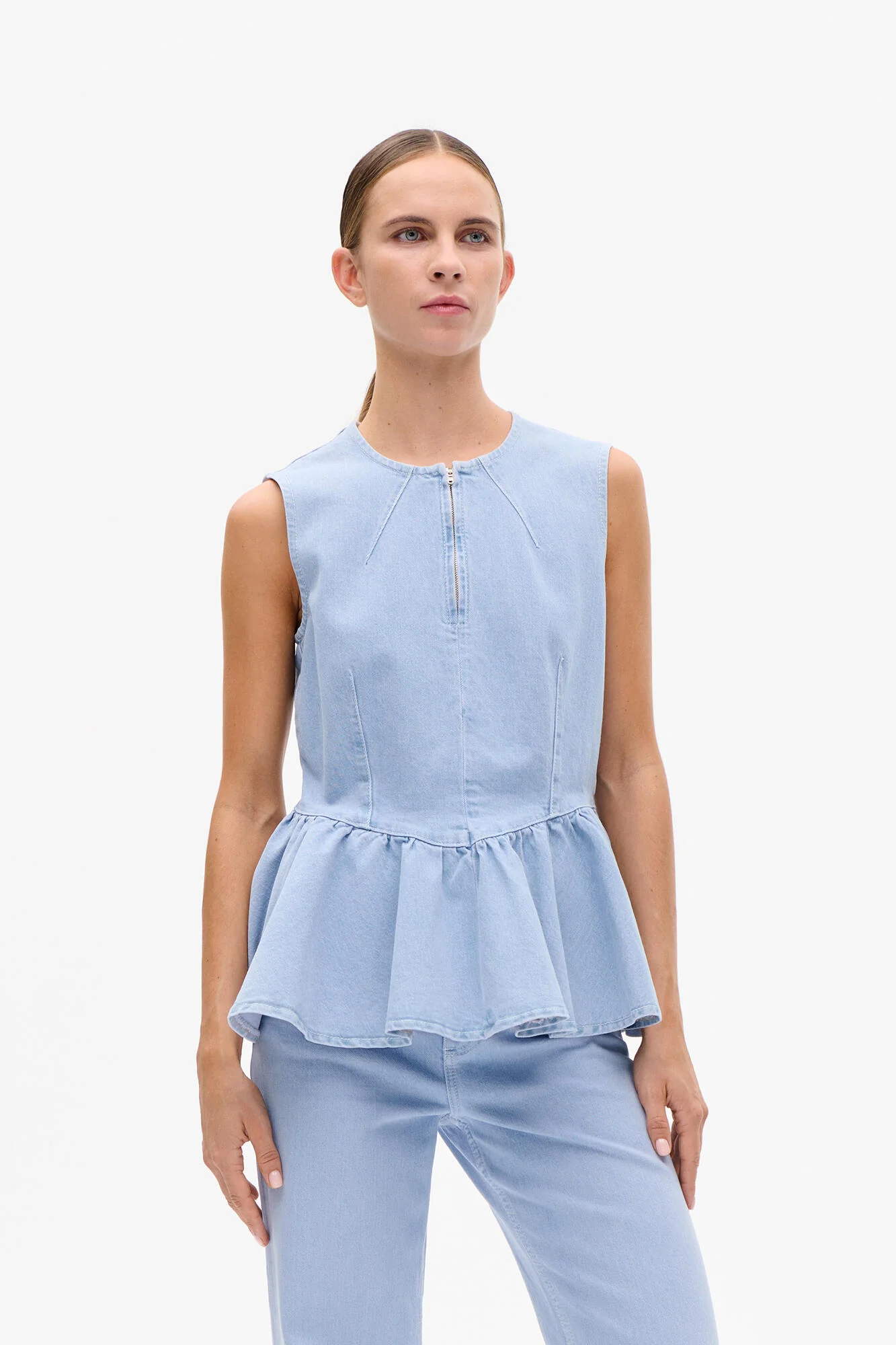 Merja denimtop - Light Denim Rinse