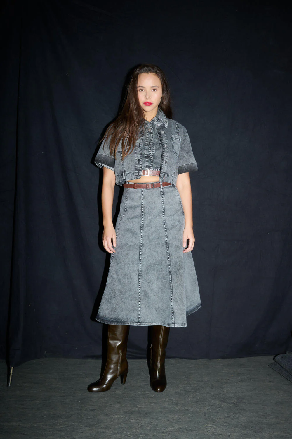 Saara denimnederdel - Washed Black - Image 3