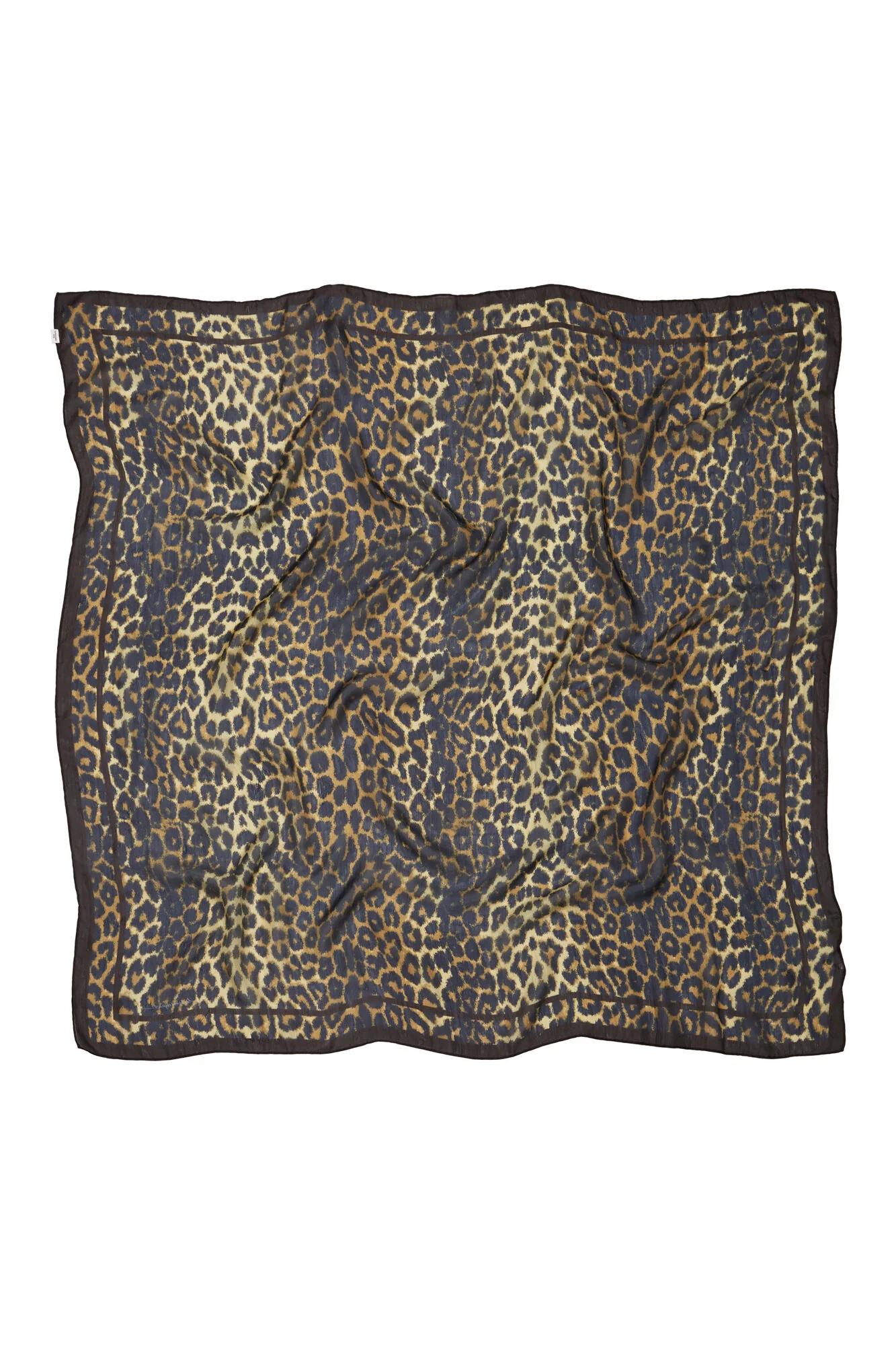 Leopa Sia silketørklæde - Sort/leopard