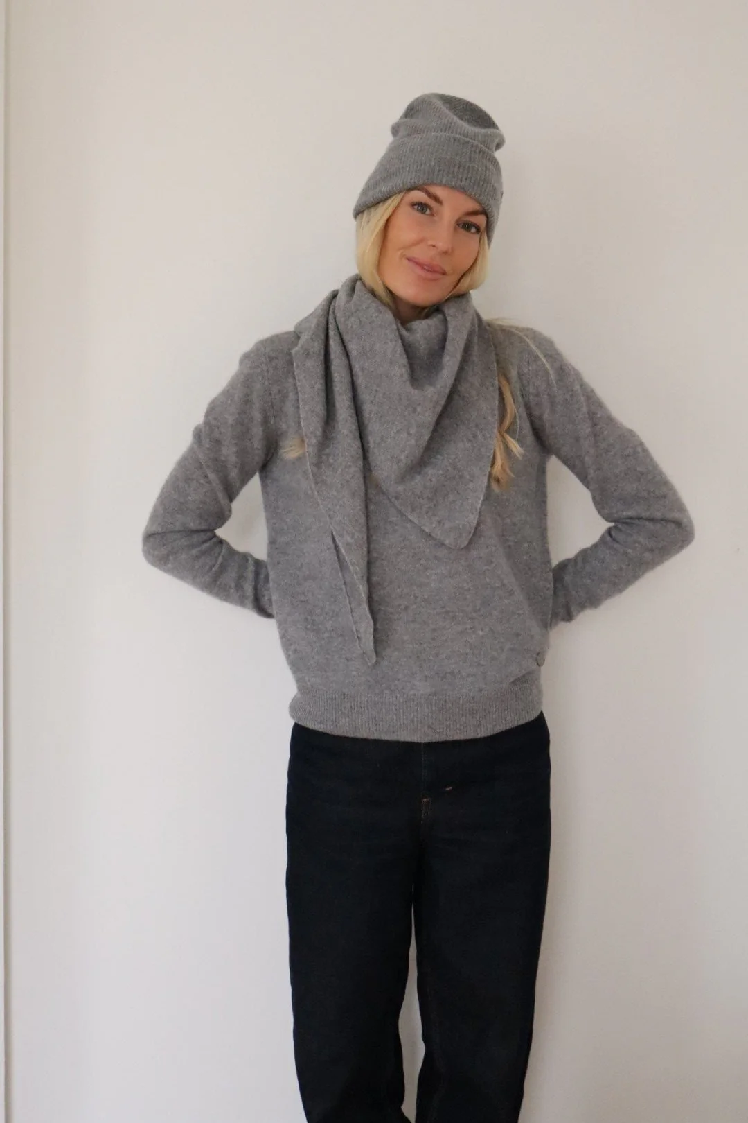 Triangle Cashmere halstørklæde - grå - Image 2