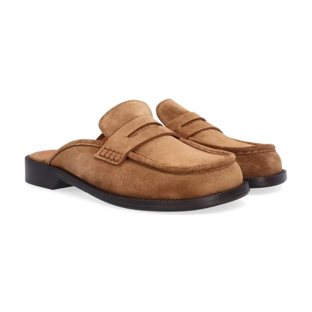 Mule loafers - Tabac babysilk suede 555 - Image 3
