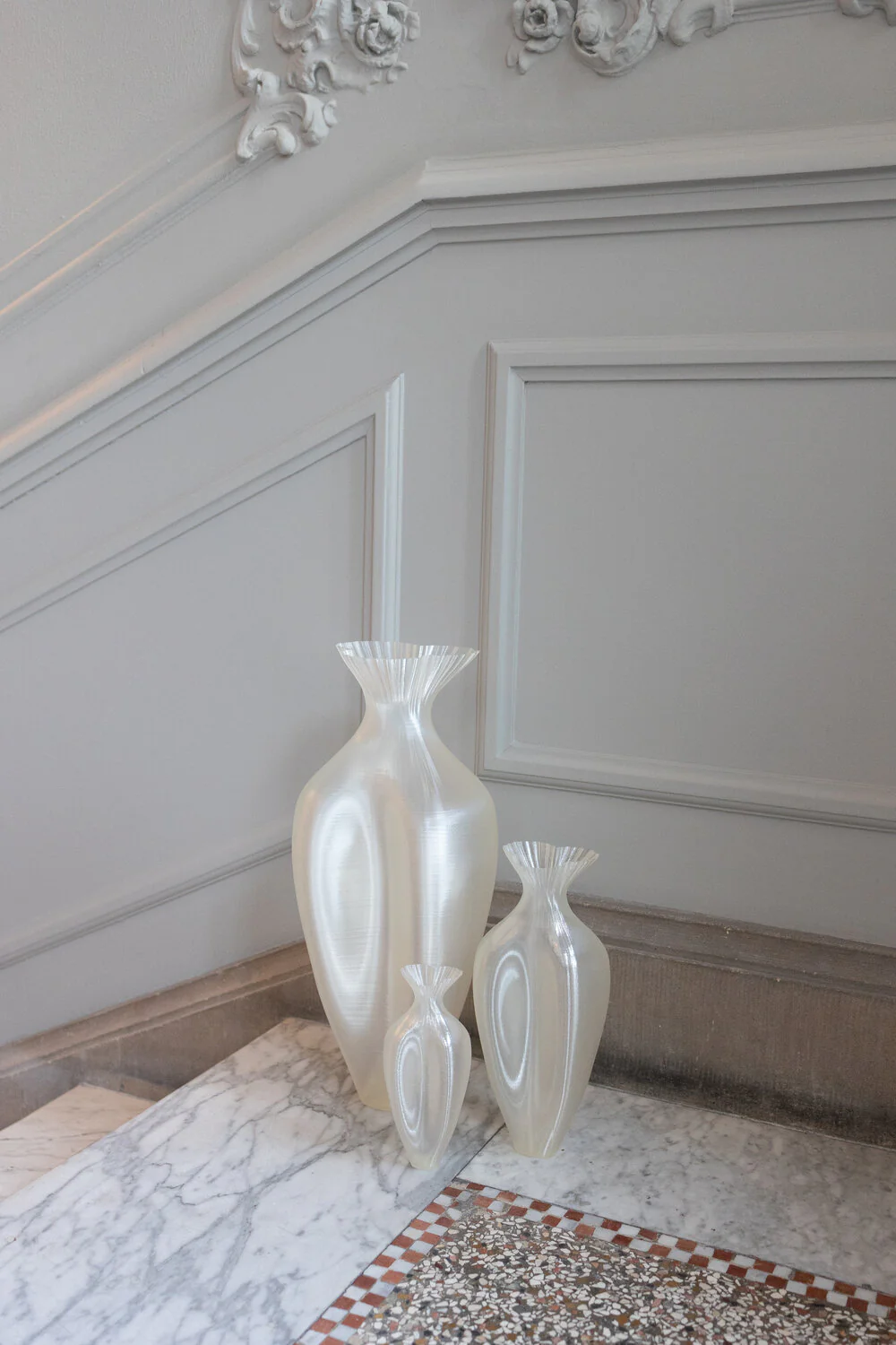 Tempus vase, Ivory - H19 cm. - Image 3