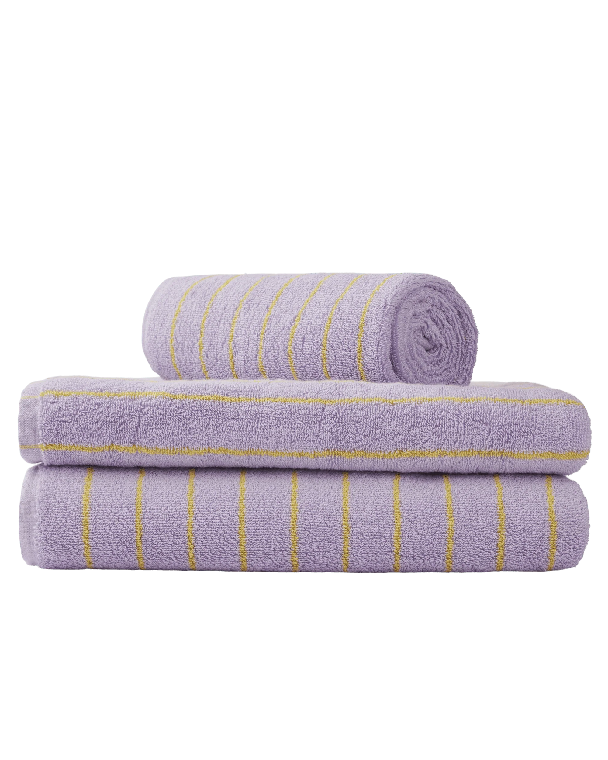 Naram håndklæde - Lilac & Neon Yellow