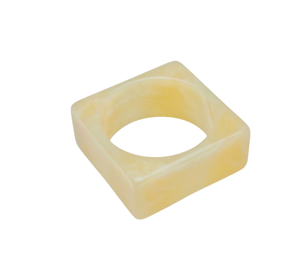 Big XL Square armbånd - råhvid