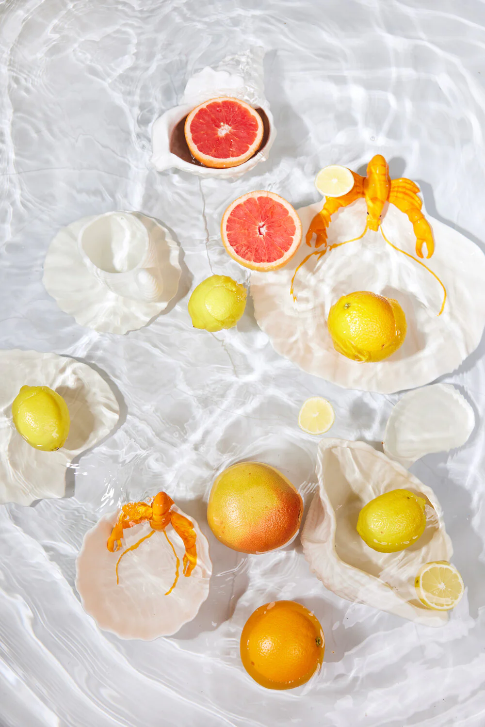 Lobsti skål - hvid/orange - Image 2