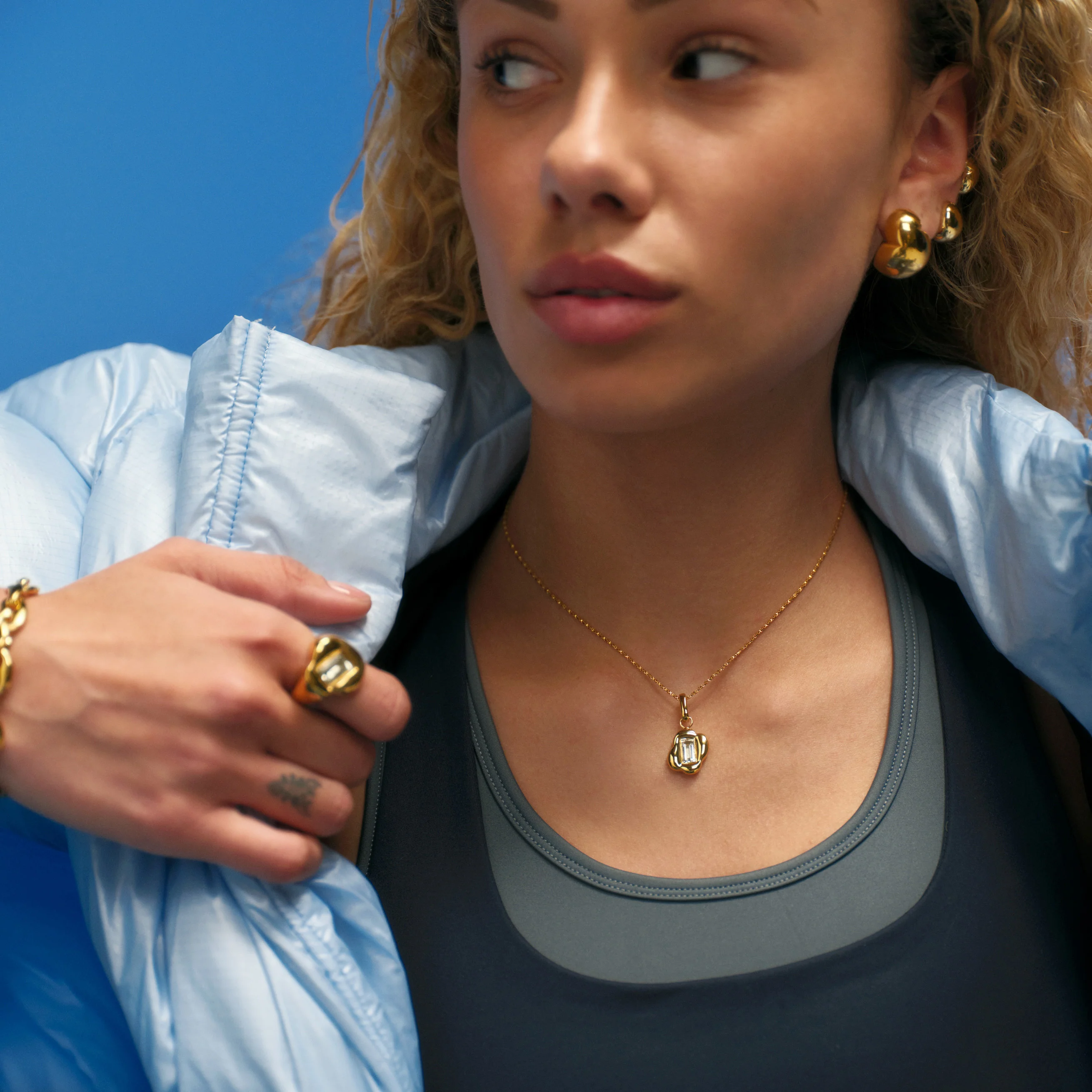 Basic Puffer halskæde - forgyldt - Image 3