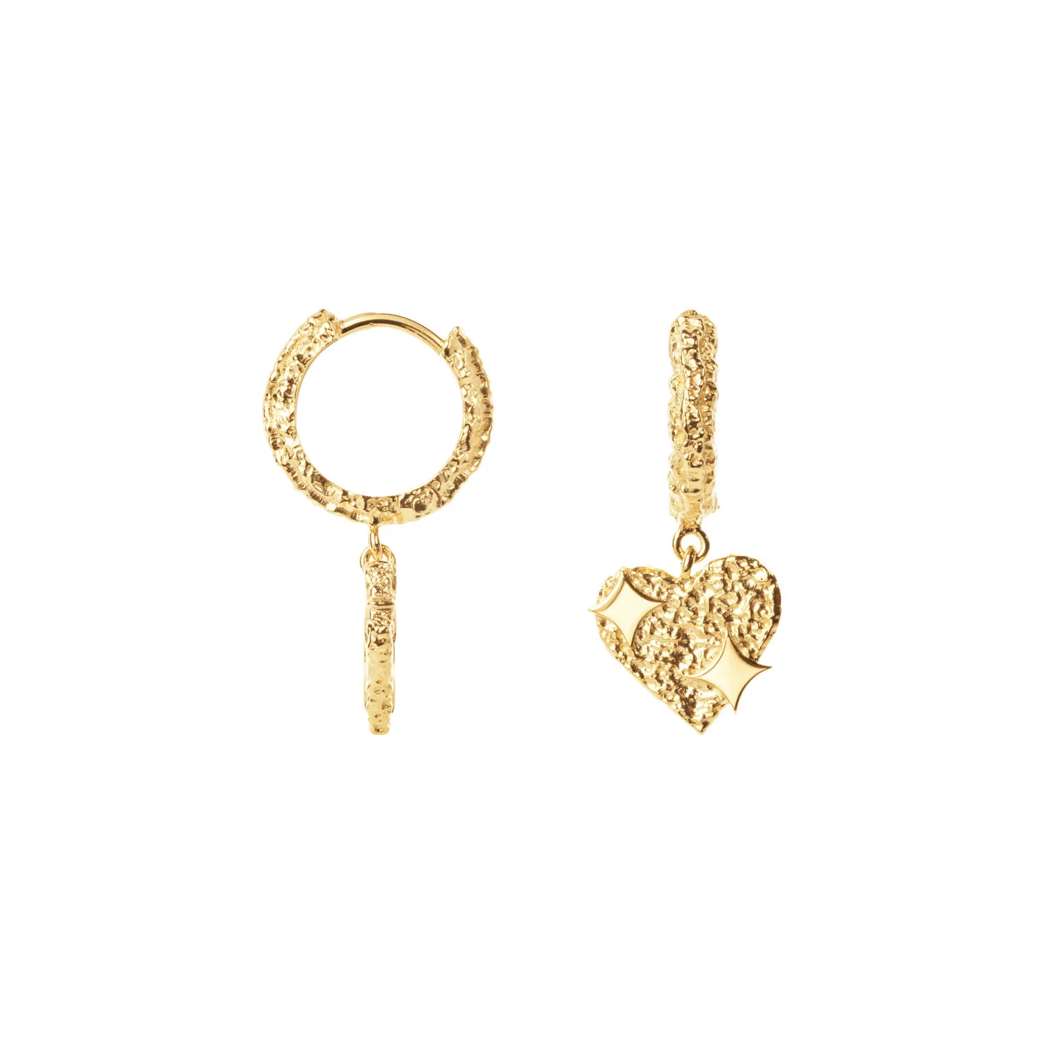 Large Sparkly hoops - forgyldt