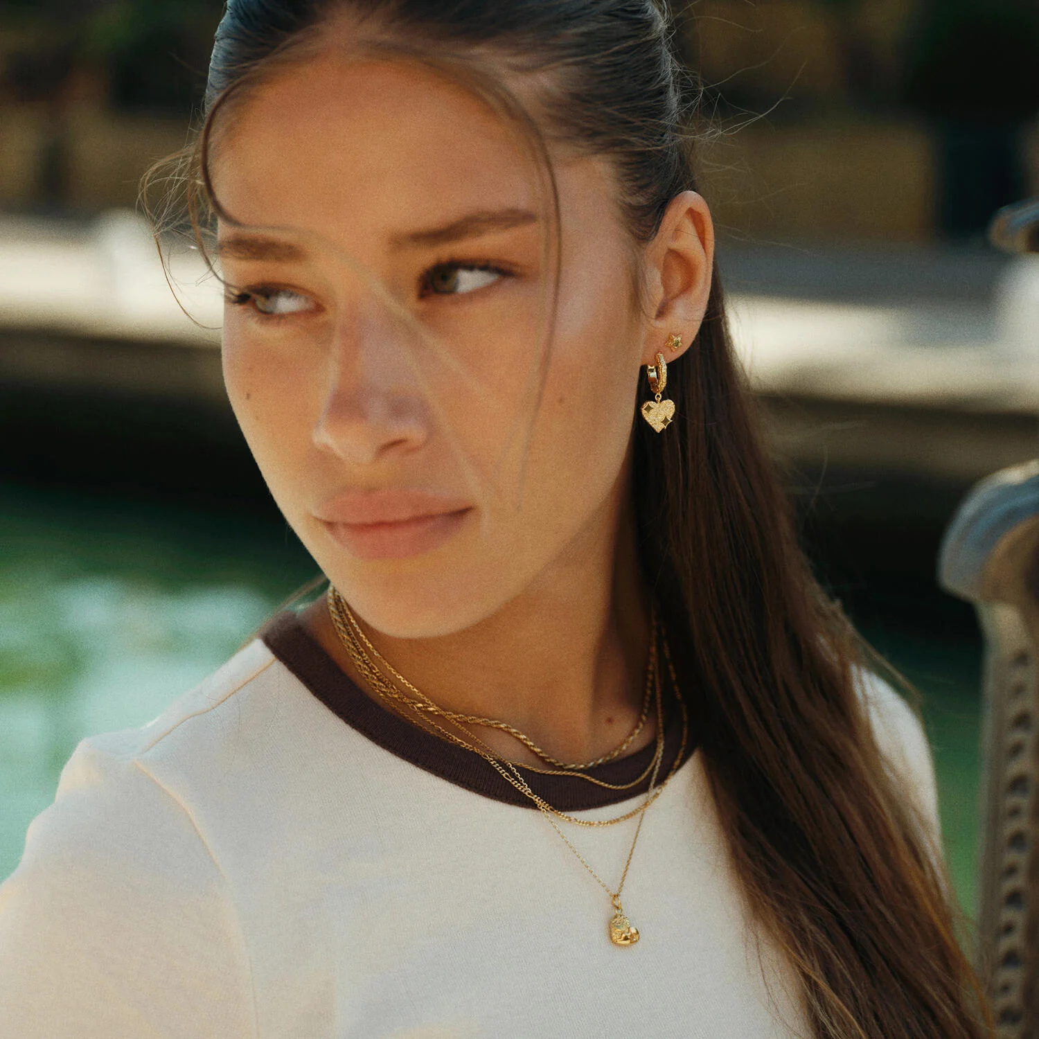 Large Sparkly hoops - forgyldt - Image 3
