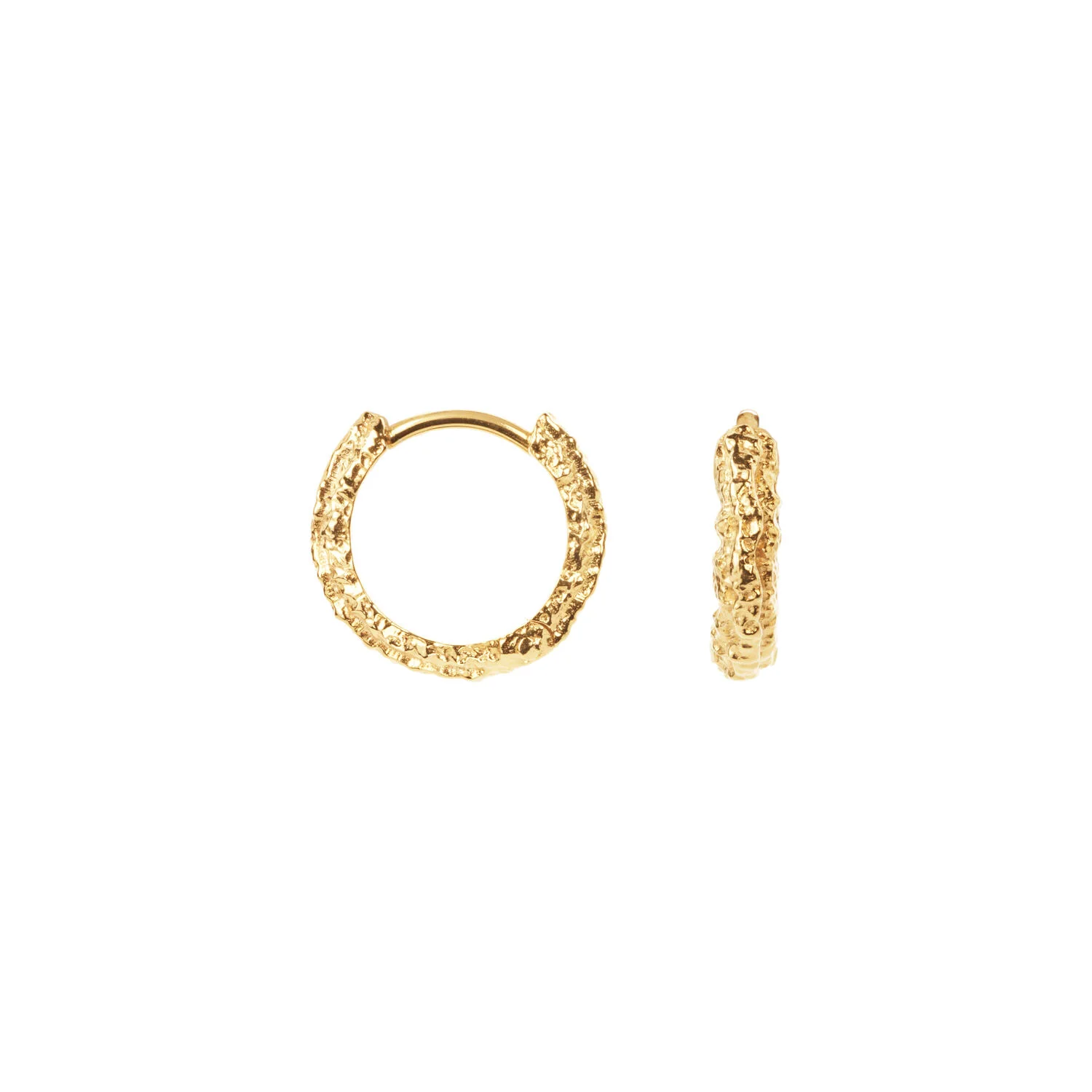 Small Sparkly hoops - forgyldt