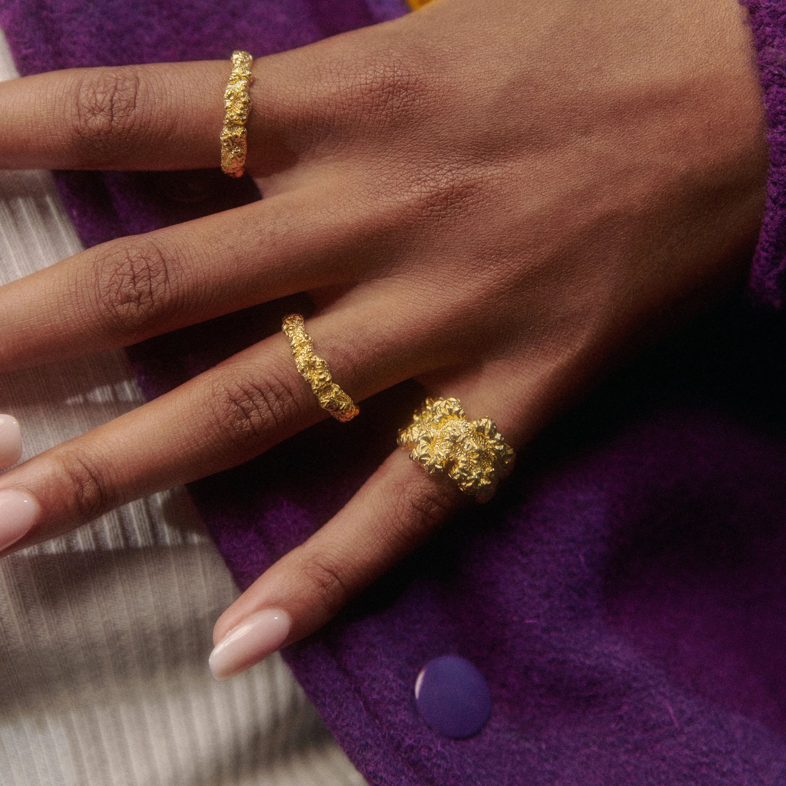 Stacking Crush ring - forgyldt - Image 2