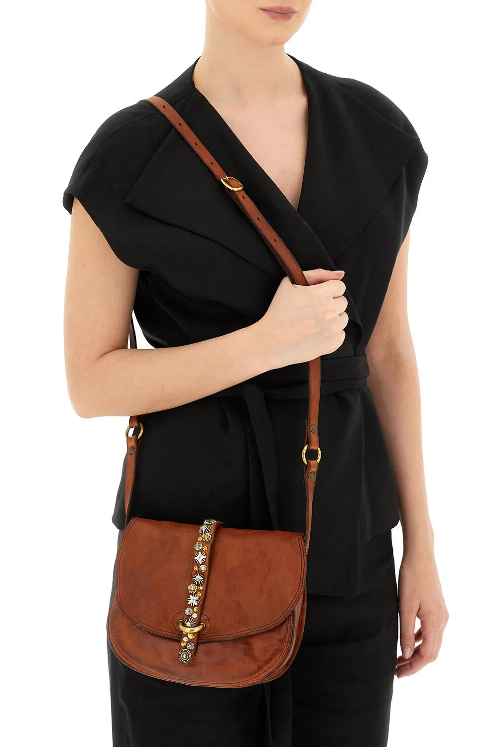 Linda crossbody taske, medium - Cognac - Image 8