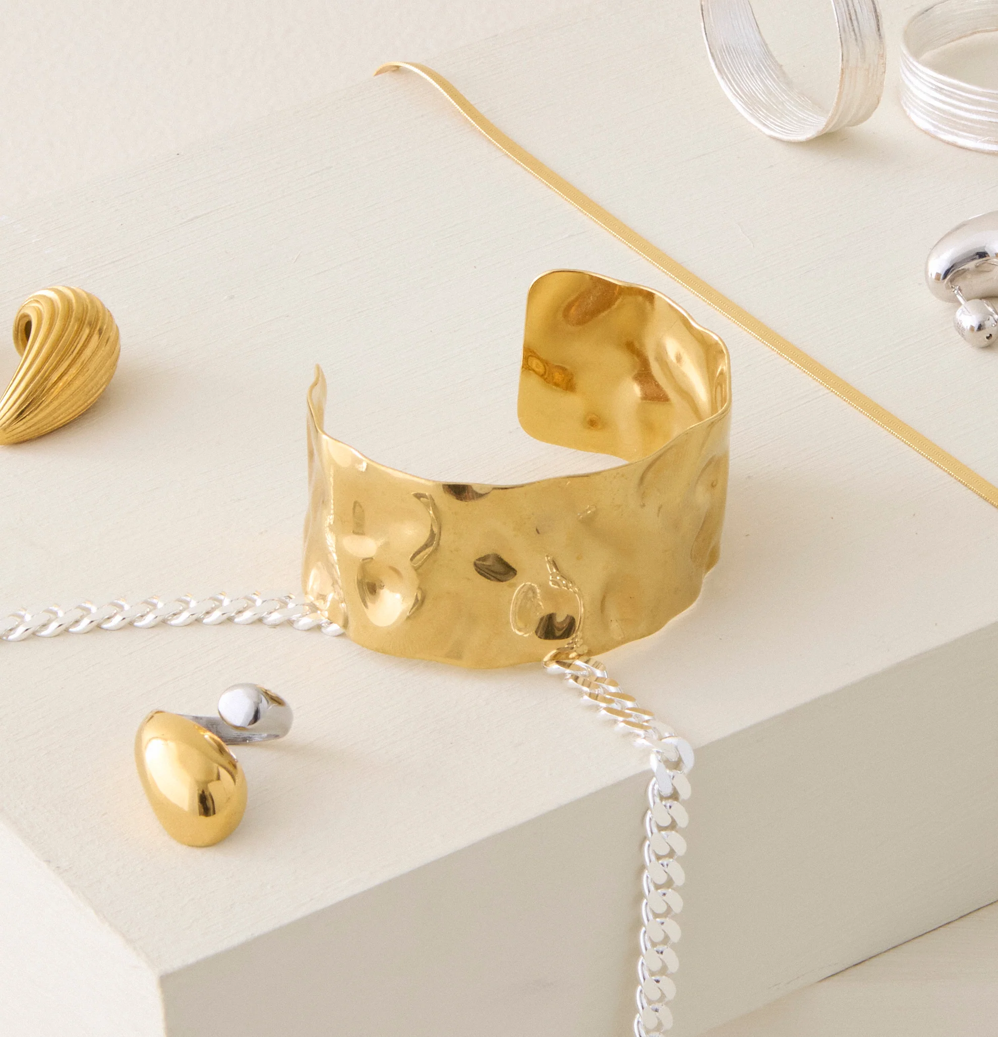 Organic Statement Cuff armring, vandfast - forgyldt - Image 2