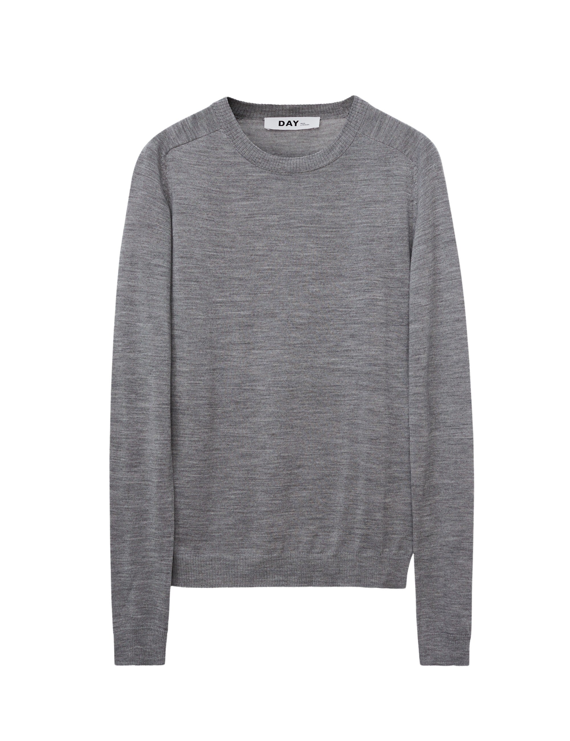 Annabelle uldstriktrøje - Medium grey melange - Image 2