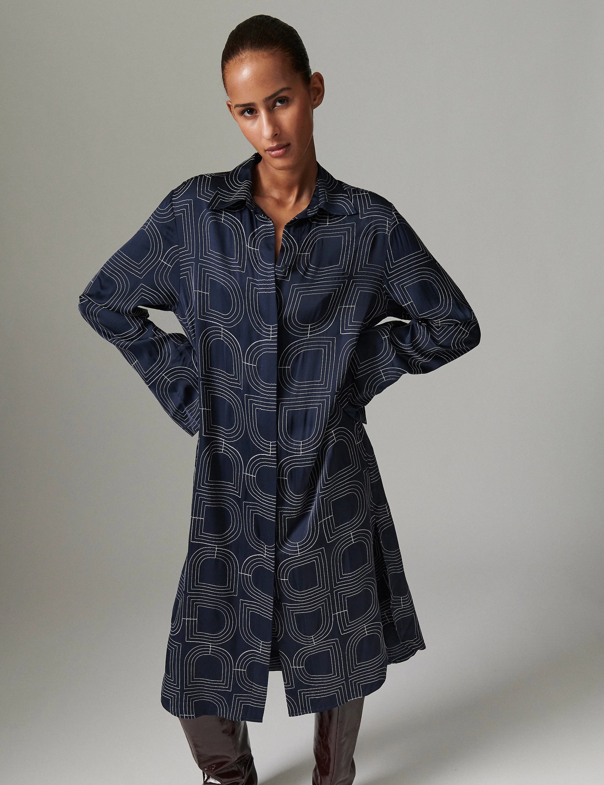 Lissy skjortekjole - Dark Sapphire - Image 4