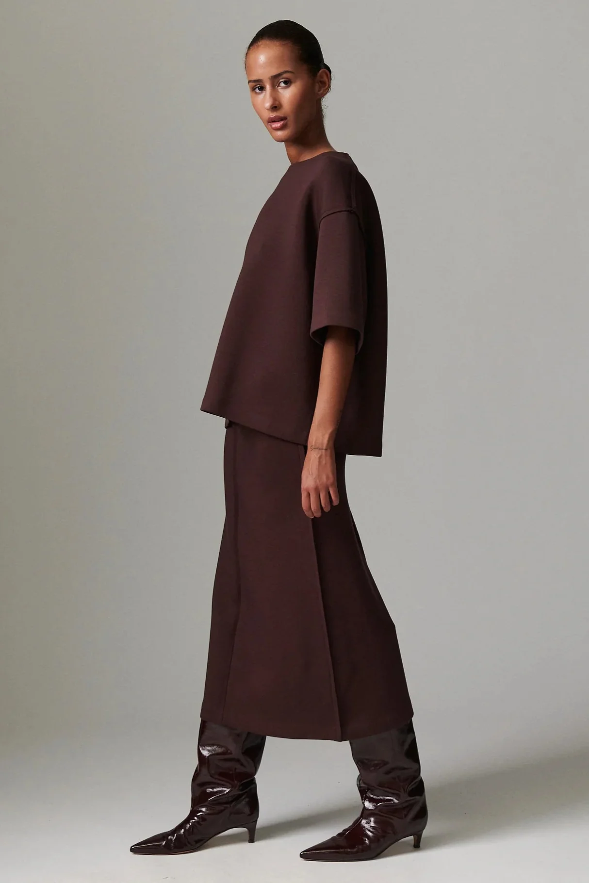 Suzie Scuba nederdel - Chocolate Plum