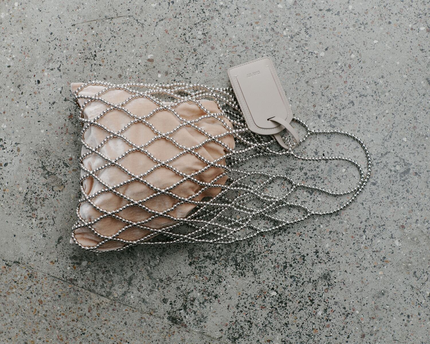 Beaded Chrome taske - silver - Image 5