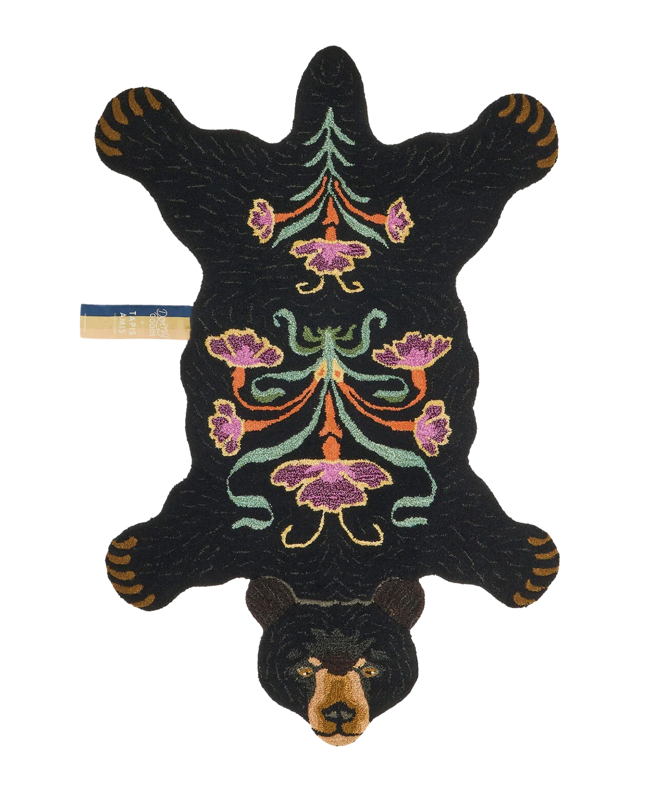 Blooming Bear gulvtæppe, Large - Black