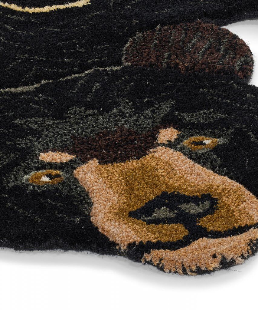 Blooming Bear gulvtæppe, Large - Black - Image 4