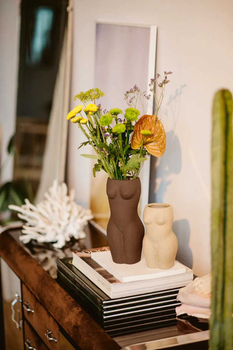 Body vase, creme - H: 18,5 cm. - Image 7