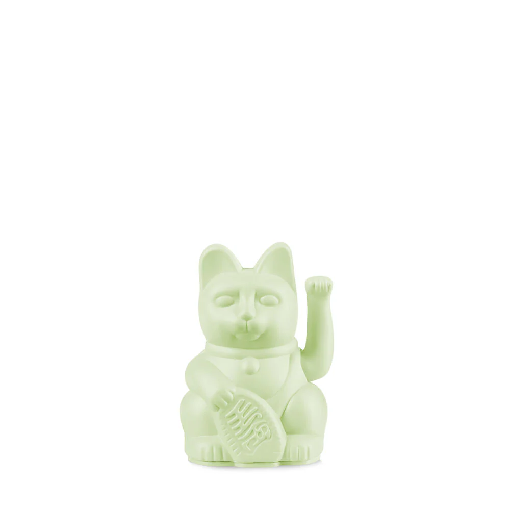 Maneki-Neko kat, mini - pastelgrøn