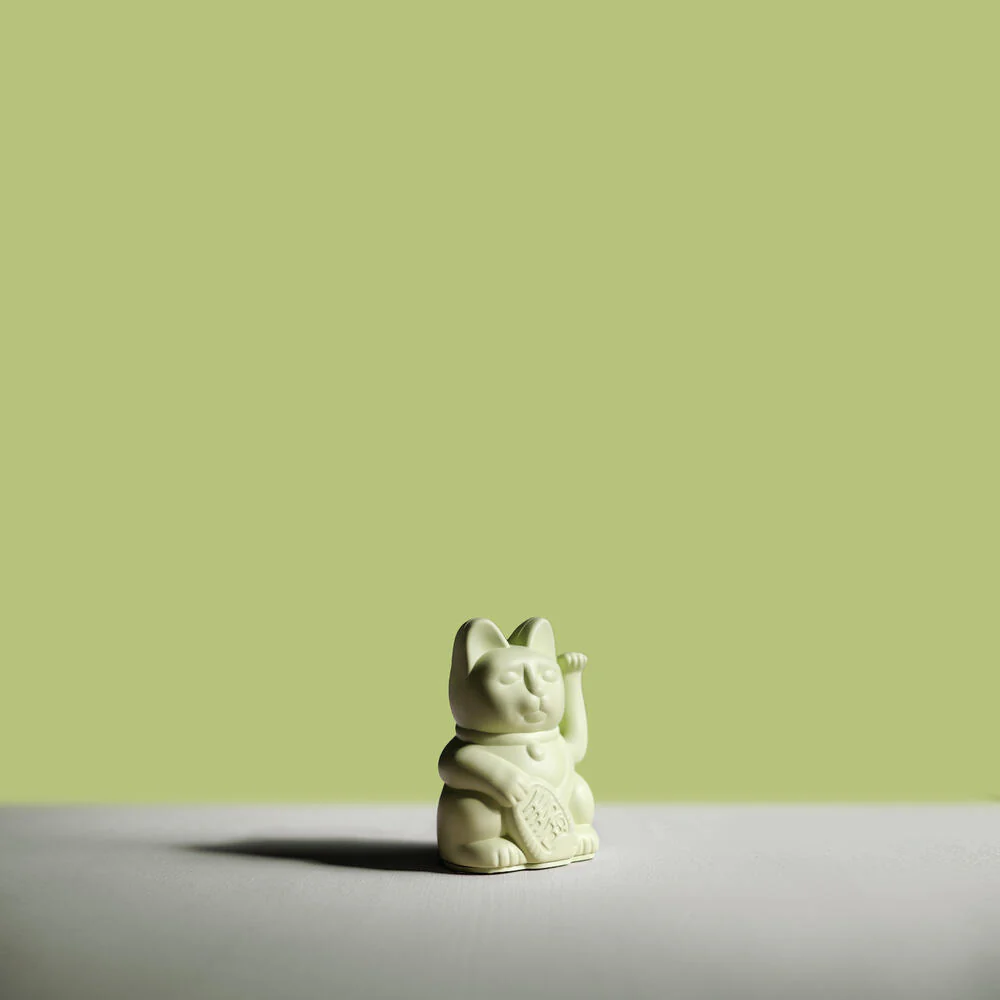 Maneki-Neko kat, mini - pastelgrøn - Image 3