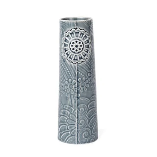 Pipanella Flower vase, gråblå - 15x5 cm.