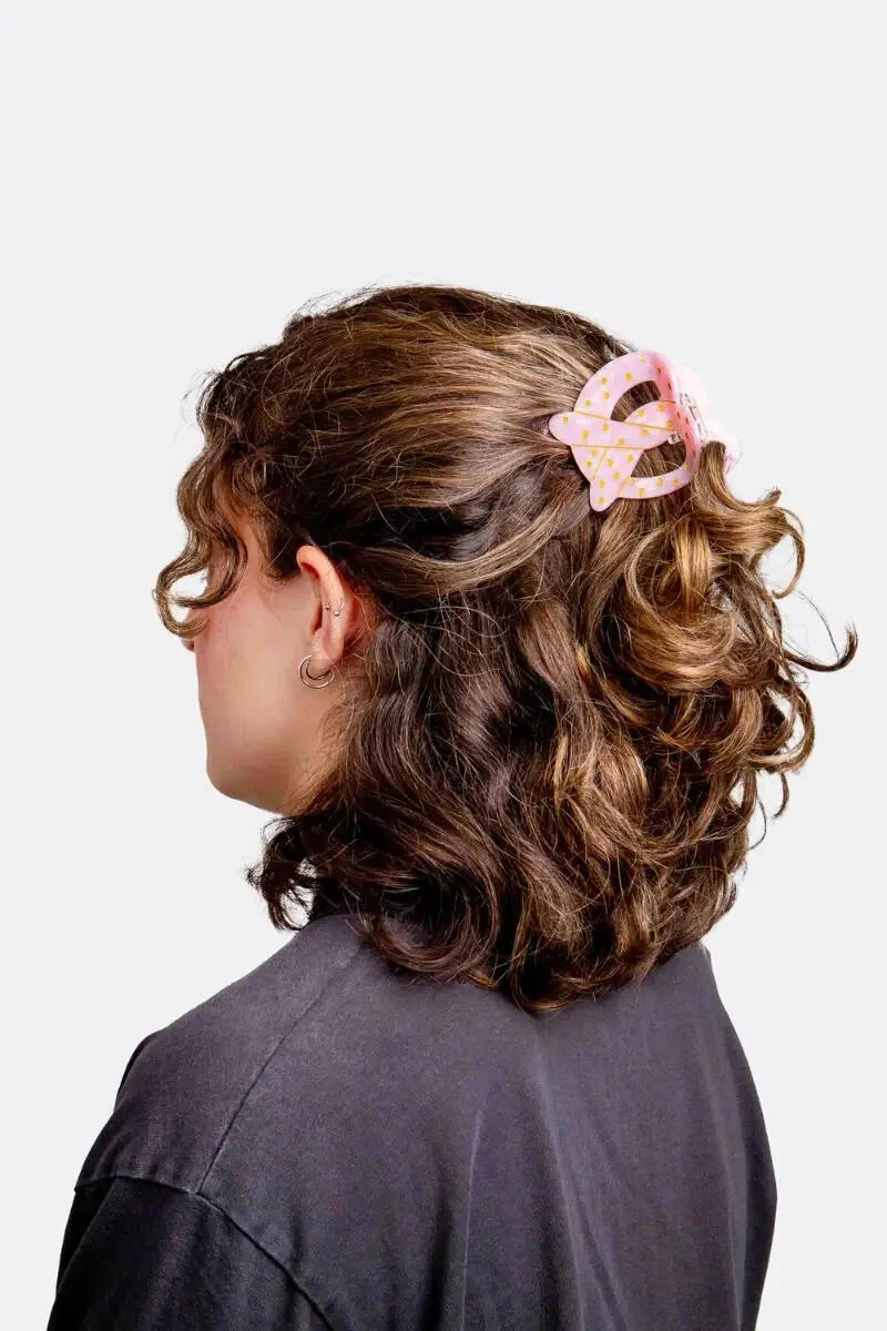 Pretzel hårklemme - pink - Image 2