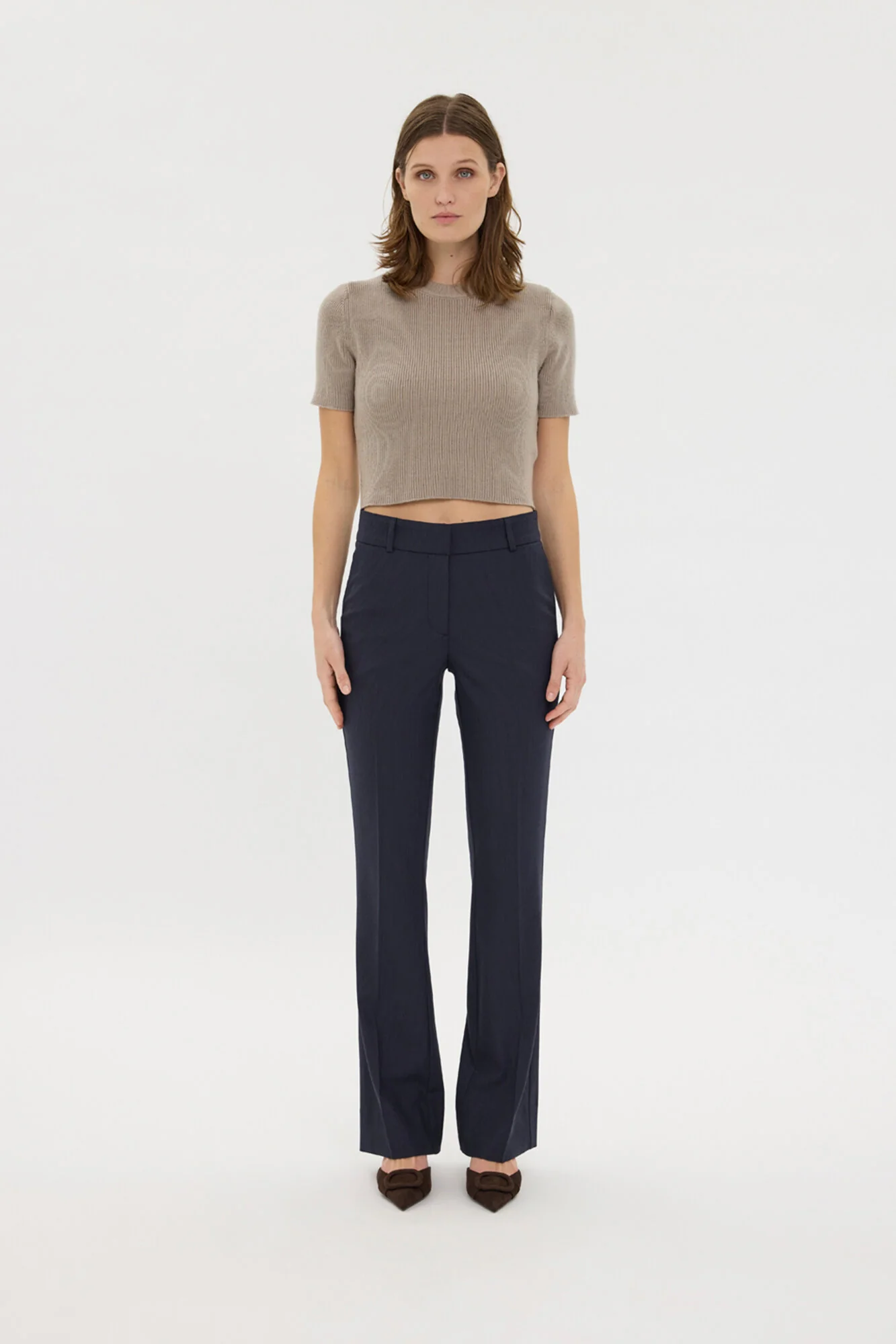 ClaraFV bukser, Long - Navy Mini Pin