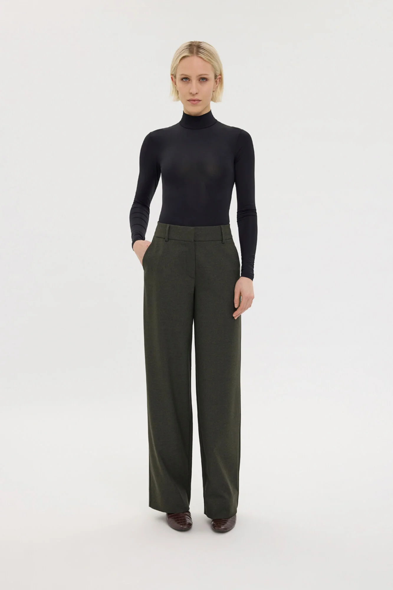 DenaFV Long habitbukser - Dark Green Melange
