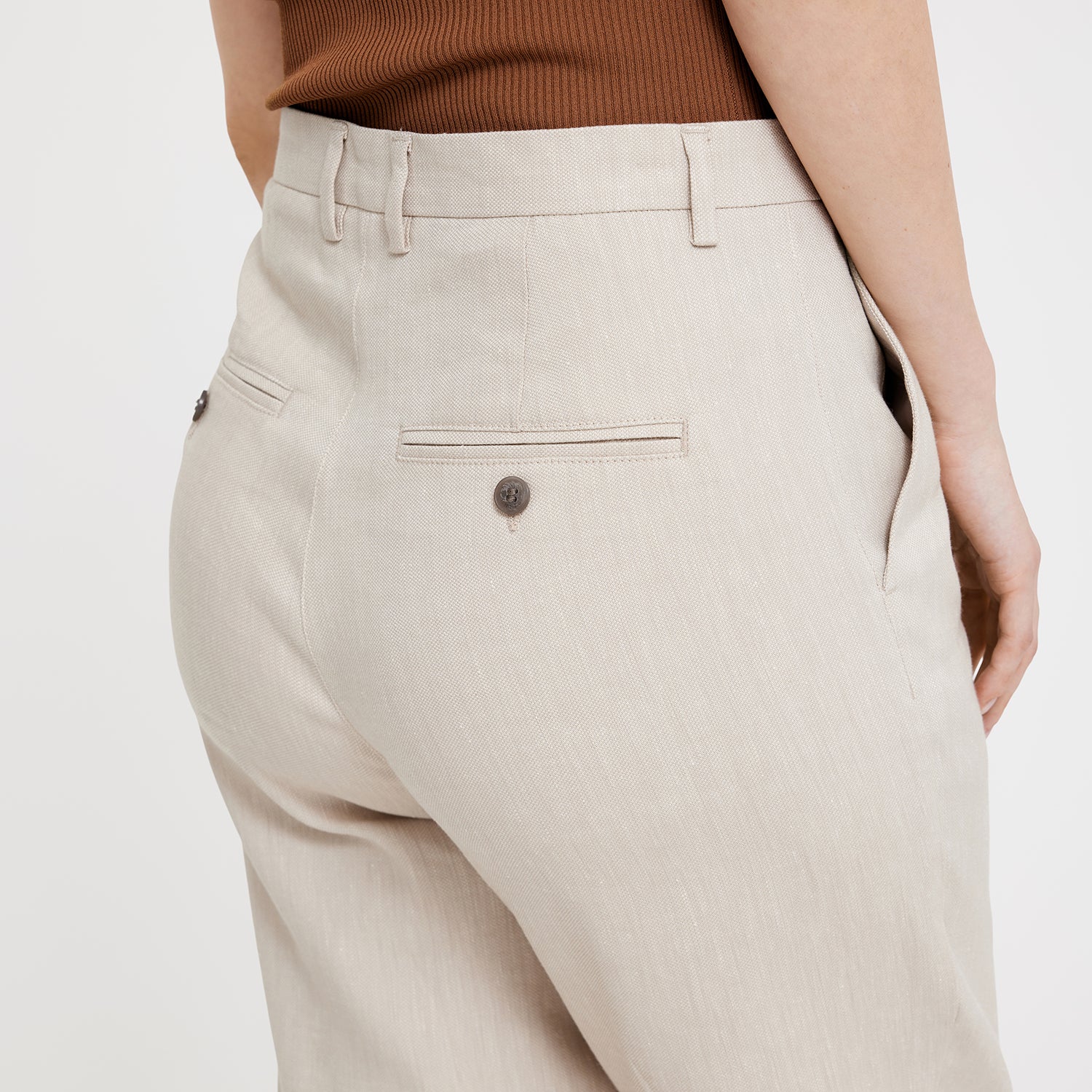 EmmaFV Ankle hørbukser - Sand Linen - Image 7