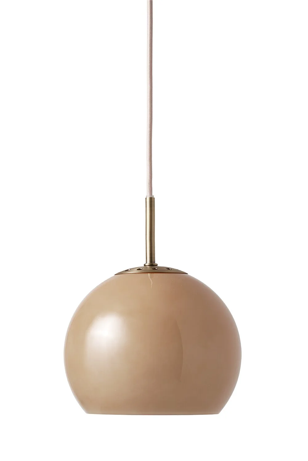 Ball Glass pendellampe, Cappuccino - Ø18 cm.