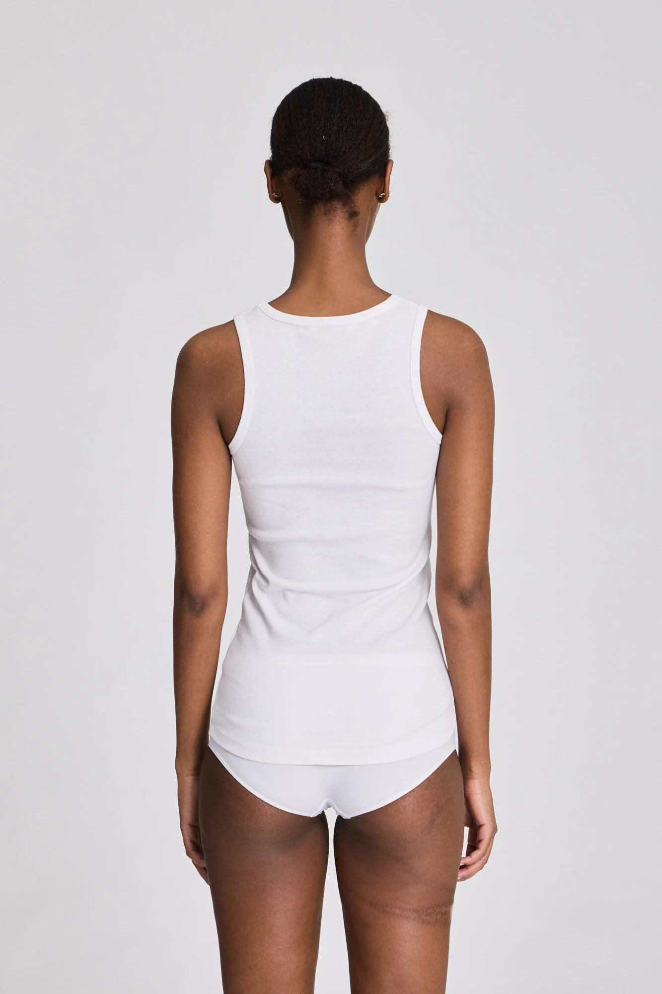 Alberte ribbet tanktop - hvid - Image 3