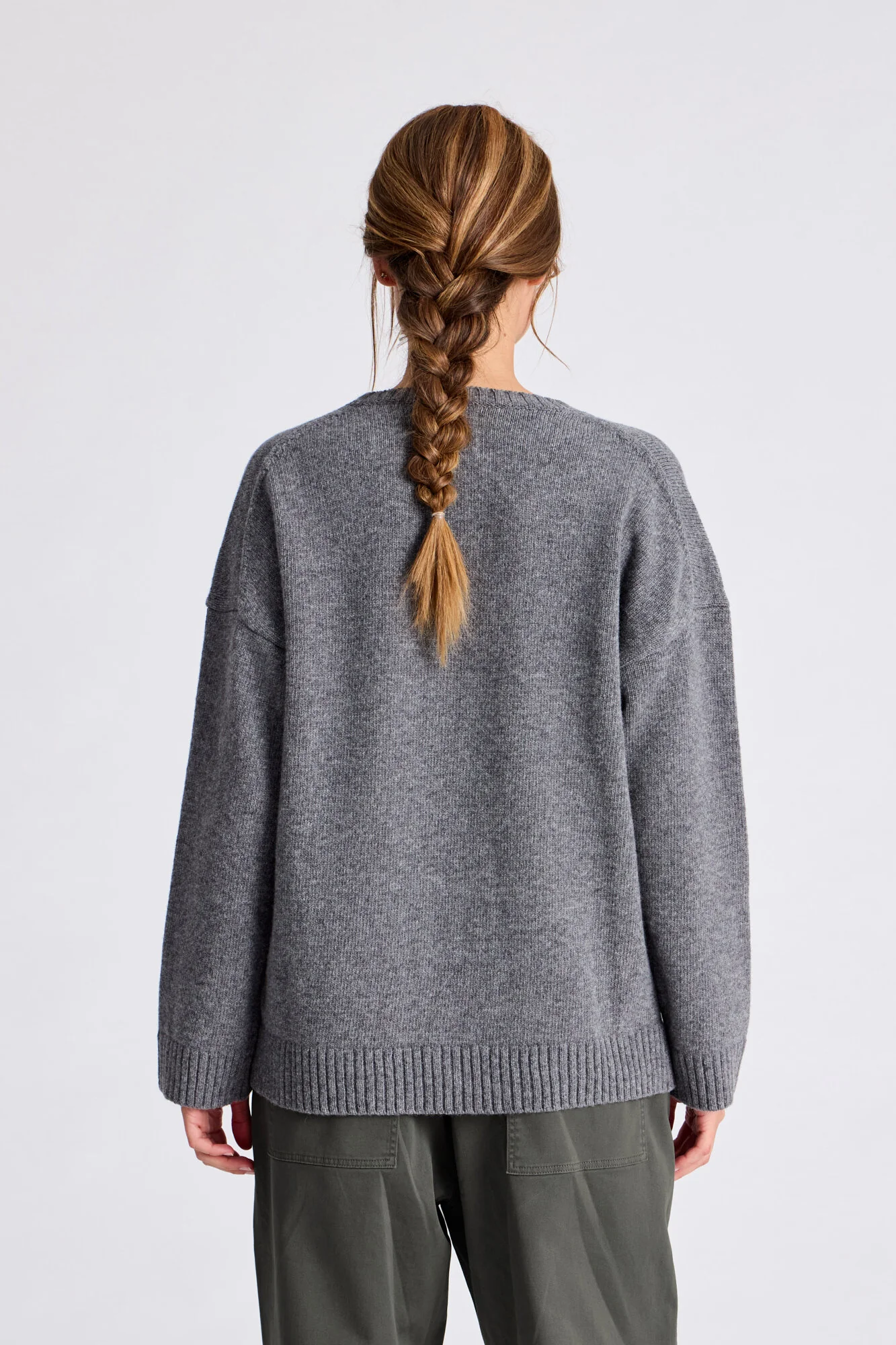 Emely Lambswool strik  - Grafiti Grey Melange - Image 3